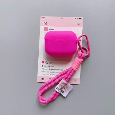 Compatible con funda protectora, correa de cordón bicolor trenzada hecha a mano minimalista para funda de auriculares Bluetooth