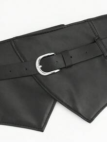 1pc Women's Versatile Black Elastic Waist Belt, Minimalist Design, Suitable For Accessorizing Suits, Dresses Or Daily Commute Outfits - Black - View 8