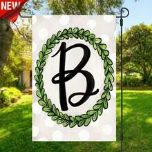1PC Spring Initial Garden Flag 26 Letters - Personalized Family Name Yard Flag 12x18 Inches Double Sided Printing, All Seasons Holiday Outdoor Decoration, Patio Lawn Home Garden Decor, Flagpole Not Included - Multicolor - View 28