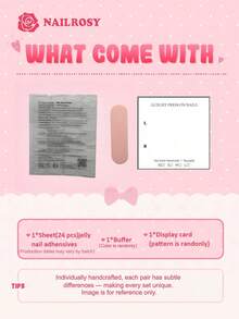 粉色3D酒红色花朵美甲贴/10片装 手工按压式美甲贴 杏仁形美甲贴 优雅美甲贴 3D凝胶美甲贴 Aura Nails 3D花朵美甲贴 春夏可重复使用假指甲贴 奢华美甲 适合节日、假期、生日 - 粉色 - 查看 4