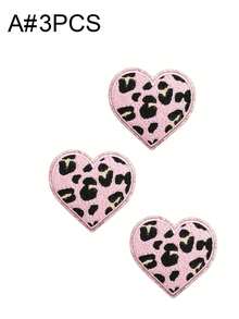 一套3/8片彩色英文字母刺绣贴片,可爱卡通粉色心形涤纶贴花DIY服装熨烫贴片缝纫配件布贴,适用于卡车帽、牛仔裤、衬衫、夹克、背包、休闲服和配饰 - 混搭 - 查看 12