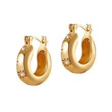 Classic Starry Sky Earrings For Women, European And American Fashion Luxury Versatile Stainless Steel Earrings, Hot Selling - Gold - View 7