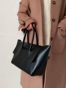 Minimalist Large Capacity Women Tote Bag - Black - View 4