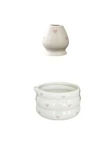 2 piezas/4 piezas/5 piezas Juego de Matcha de cerámica con corazón rosa, incluye tazón de Matcha, batidor de Matcha, taza de Matcha, revolvedor, cuchara para té, juego de tazón de té, herramientas para hacer Matcha, postres, bebidas, juego de herramientas de batidor de Matcha, juego de regalo para fiestas - Rosa - Ver 4