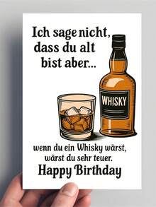 1pc Funny Whiskey-Themed Birthday Card For Adults – Perfect Gift For Whiskey Lovers, Friends, And Family" Envelope + Greeting Card - A - View 7