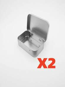 2/4/12pcs Silver Metal Rectangular Hinged Tins - Empty Containers, Portable Storage Set, Suitable For Storing Pushpins, Candies, Jewelry And Crafts - Durable, Multifunctional, Decorative Home Storage, With Convenient Hinged Lids, Ideal For Desktop Decor, Party Favors, Daily And Holiday Table Settings - Multicolor - View 11