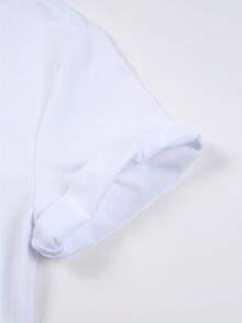 Disney Licensed, Double-Sided Printed Soft Stretchy Casual Short-Sleeve Top Featuring Mickey Mouse, Stylish Short-Sleeve Round-Neck T-Shirt For Women - 白色 - 查看 3