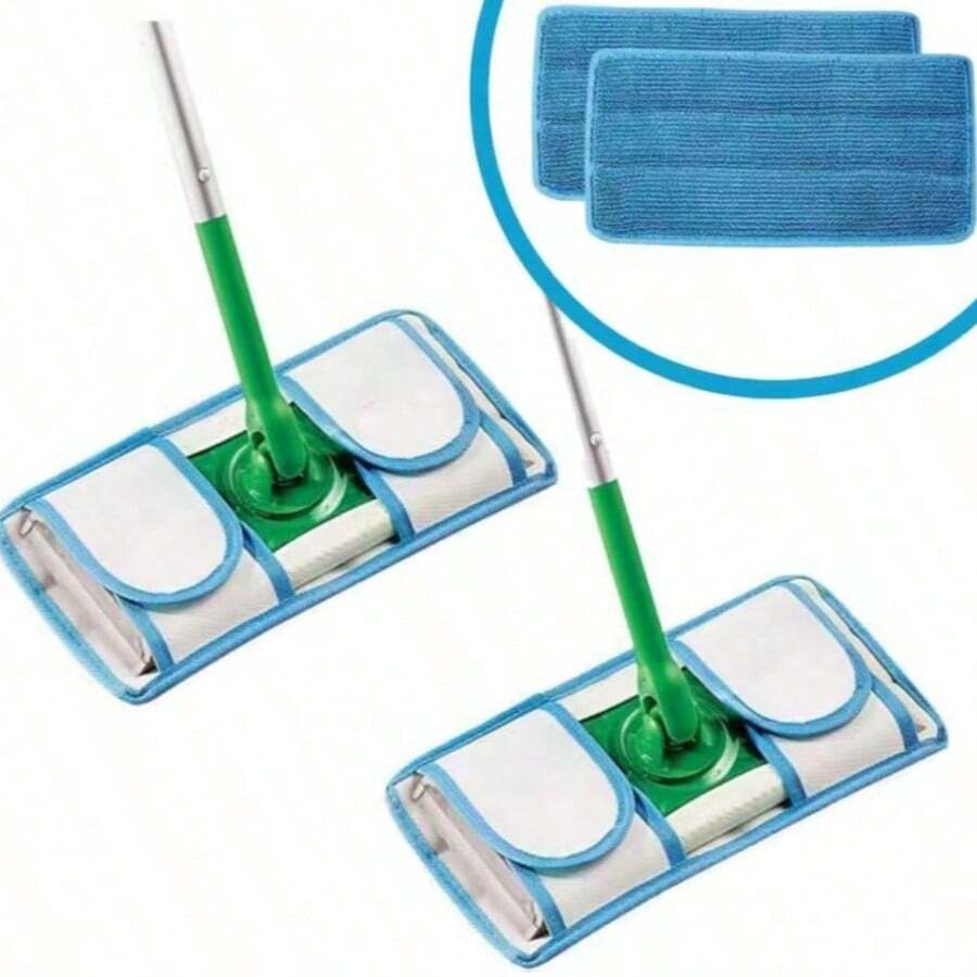 1 Set Flat Mop Replacement Mop Pads, Detachable Mop Head, Fine Fiber Mop Cloth For Wet And Dry Use