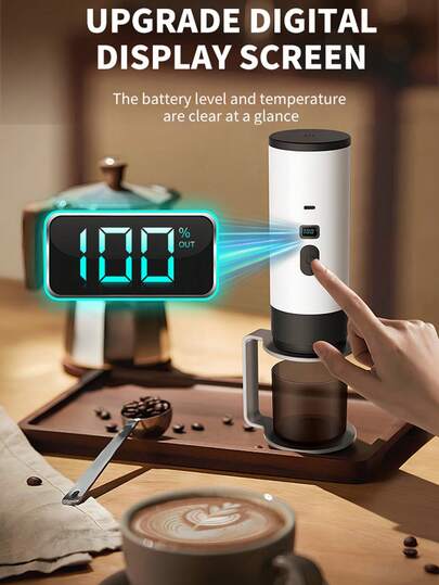 1pc NRR Portable Espresso Coffee Maker, Capsule Coffee Machine, Compact Electric Espresso Maker With Tea Cup, USB Rechargeable 7800mAh Battery, Suitable For Travel, Car, RV, Camping, Office - Espresso Coffee Maker With Tea Function