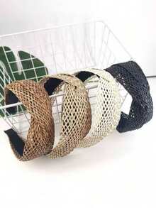 1个镂空布艺塑料发箍，7厘米宽，适合日常佩戴，可作发带、头饰或发箍。 - 彩色 - 查看 1