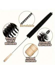 1pc Washing Machine Cleaning Brush, Dryer Vent Cleaning Brush, Hair Removal Brush, Multi-Purpose Pipe Cleaning Brush, Soft Long Handle Brush - Multicolor - View 9