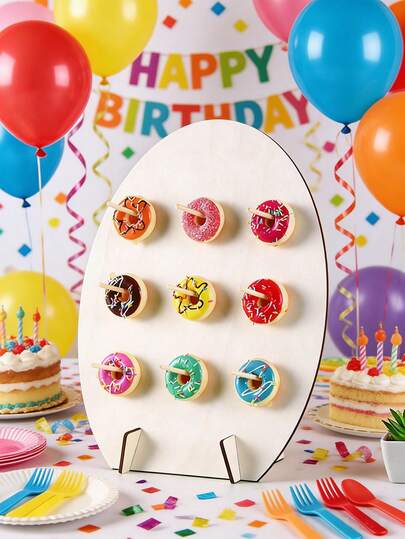 1 Set Wooden Donut Display Stand, White Arch Design Suitable For Weddings And Bridal Showers, Great For Birthday Celebrations, Events Decor And Parties