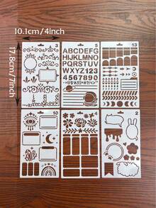 15pcs Hollow Frame Diary Planner Painting Template Sketching Outlining Auxiliary Tools For Paper Template Tracing Materials - Stationery Geometry - View 3