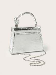 Fashion Solid Color Mirrored Handbag Evening Bag, Charming And Elegant Women's Business Bag, Suitable For Party Girls, College Students, Brides, Match With Party Dresses, Wedding Dresses, Evening Dresses, Tight Skirts, Very Suitable For Weddings, Gatherings, Banquets, Parties, Dances, Best Gifts For Women(Random Pattern) - Silver - View 5