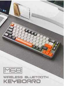 M68 无线蓝牙三模式机械键盘，配备游戏/办公静音 PBT 键帽，赠送 Wolf - 查看 12
