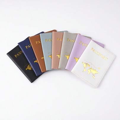 1 Pc Creative PU Leather Passport Holder With Ticket Pocket, Fashion Passport Cover For Travel Vacation