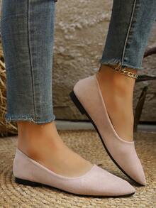 Zapatos casuales planos nuevos para adolescentes, adecuados para el transporte diario, salir con amigos, disponibles en ante burdeos, ante azul marino y ante rosa claro - Púrpura malva - Ver 3