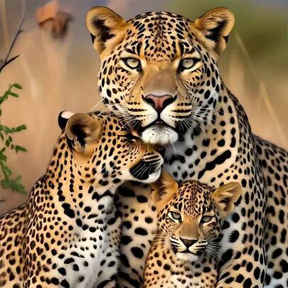 1 pieza [30*30cm/11.8*11.8in][40*40cm/15.7*15.7in] Kit de pintura de diamantes acrílicos 5D, patrón de guepardo, adecuado para principiantes adultos DIY Mosaico de arte de diamantes, pintura de diamantes DIY de perforación completa, aplicable para decoración de pared de sala de estar, dormitorio, oficina, regalo de decoración del hogar sorpresa para familiares y amigos