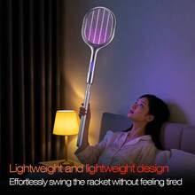 Raqueta matamosquitos retráctil 6 en 1, lámpara eléctrica atrapa insectos, 500mAh - Multicolor - Ver 9