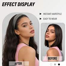 Synthetic Curly Wigs With Headband Half Wig For Women Hair Extensions Natural Black Brown Wigs Heat Resistant - Multicolor - View 4