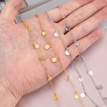 1m/2m Stainless Steel Round Disc Pendant Chain, Gold Cross Chain, Handmade Jewelry DIY Bracelet Necklace Accessories - H2277 - View 7