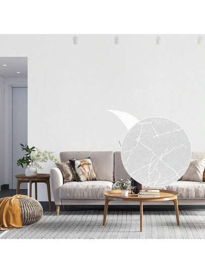 1 Cuộn Giấy Dán Tường Tự Dính Màu Trắng, Họa Tiết Lụa, Kích Thước 15.7inX39.3/118.1/196.8in, Chất Liệu Vinyl Chống Thấm Nước, Tự Dính, Có Thể Tháo Gỡ, Thích Hợp Cho Phòng Ngủ, Phòng Khách, Phòng Tắm, Ký Túc Xá, Mặt Bàn, Tủ, Trang Trí Nội Thất