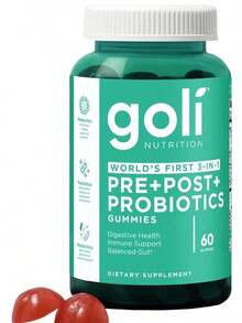 Goli Zero Sugar Best Seller Trio - World's First 3-In-1 Pre, Post, Probiotic, Apple Cider Vinegar With Vitamin B12 And Probiotics To Address Bloating, Ashwagandha & L-Theanine, Vitamin D Gummies. Gluten-Free, Vegan, Non-GMO & Gelatin-Free - 1包 - 查看 6