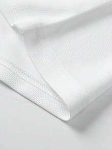 1pc Boyfriend Style Men's Soft Breathable Running, Fitness, Golf, Casual Short Sleeve Polo Shirt, Summer - White - View 5