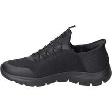 SKECHERS | Skechers Summits High Range Women's Slip-In Sneakers – Black Slip-On Shoes – Hands-Free Slip-Ins – Air-Cooled Memory Foam – Adaptive Closure – Machine Washable – Vegan – Model 403833L-BBK - Black - View 4