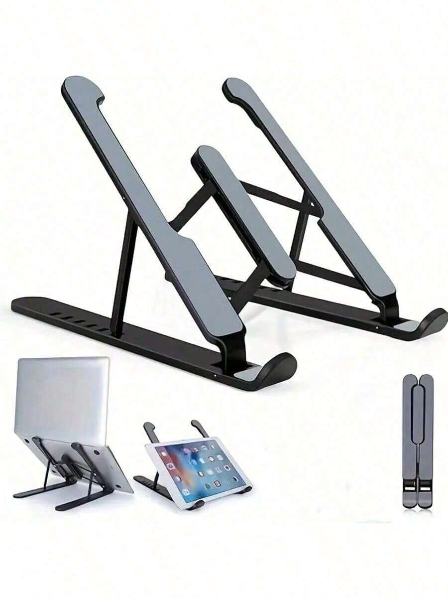 Soporte portátil ajustable para computadora portátil con almohadilla de enfriamiento, plegable y duradero, soporte universal para teléfono de escritorio, esencial para el escritorio de la oficina, alivia efectivamente la fatiga del cuello y mejora la comodidad del trabajo. Adecuado para el hogar, la oficina y los viajes. Ligero y portátil, le ayuda a crear un entorno de trabajo eficiente y cómodo. Accesorio de oficina esencial. Disponible en múltiples estilos. Electrónica/Electrónica de oficina. - Multicolor - Ver 1