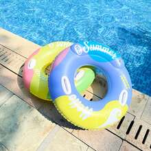 1pc Thick Double Air Chamber Summer Adult Swimming Ring, Inflatable Underarm Circle For Beginner Swimmers, Men & Women, Children, Anti-Flip Anti-Sinking - Multicolor - View 1