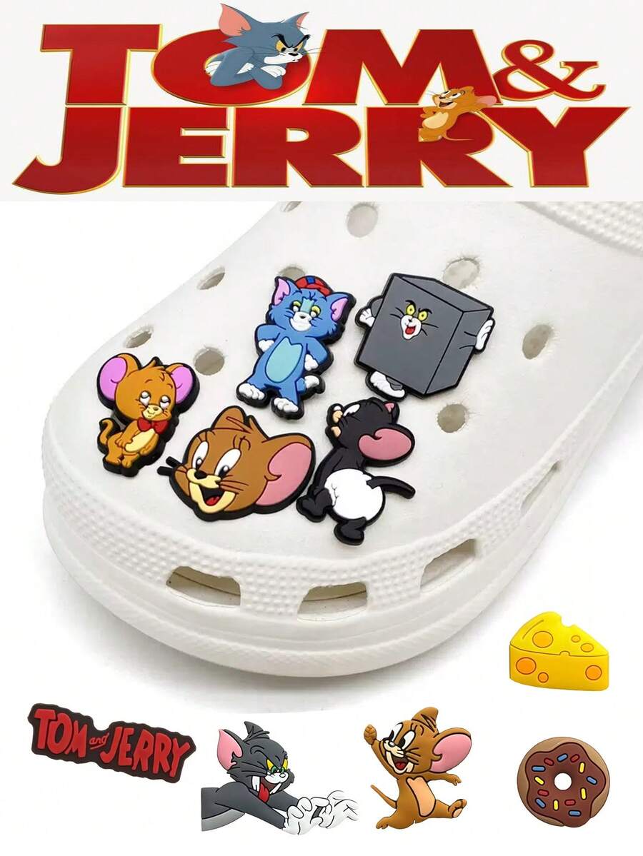 TOM AND JERRY. Tom And Jerry Shoe Charms For PVC Cartoon Characters Mouse Cat Jerry Decorations Wholesale - Multicolor - View 1