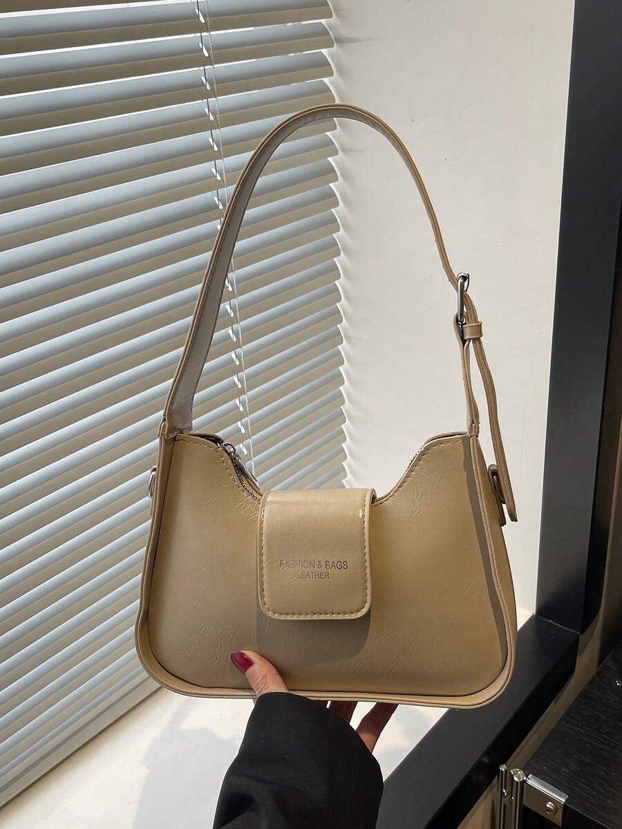 2026 New Minimalist French Style Handbag, Niche Underarm Bag, Fashionable Commuter Bag, Elegant Shoulder Bag - Khaki - View 1