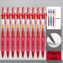 15pcs/Set 0.5mm Retractable Ballpoint Pen Set, Black/Red/Blue Ink Rollerball Pens, Writing Supplies, Office Stationery, Gift - 15 Multi-color Shades - View 10
