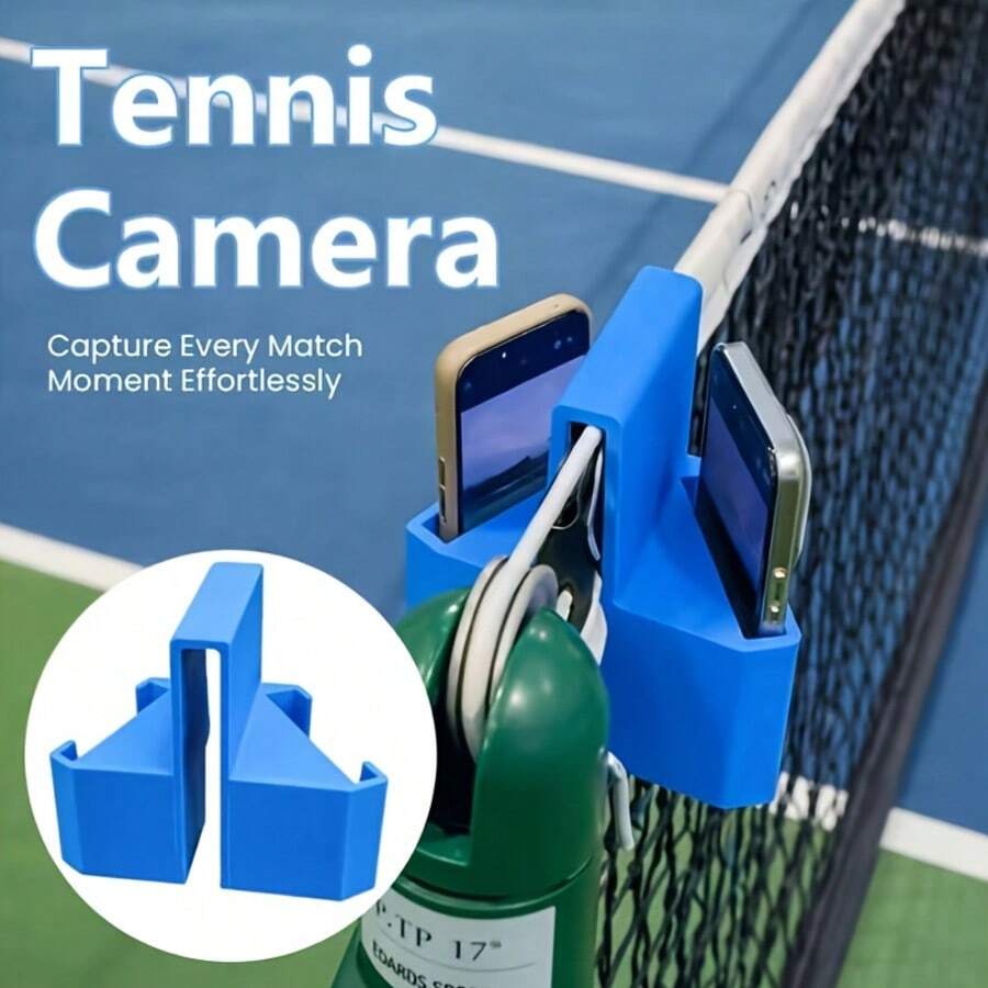 1pc Tennis Phone Holder, Can Hold 2 Phones - Ideal For Tennis Players To Analyze Performance And Coaches To Record Training, Capture Match Moments To Share With Friends And Family - Multicolor - View 1