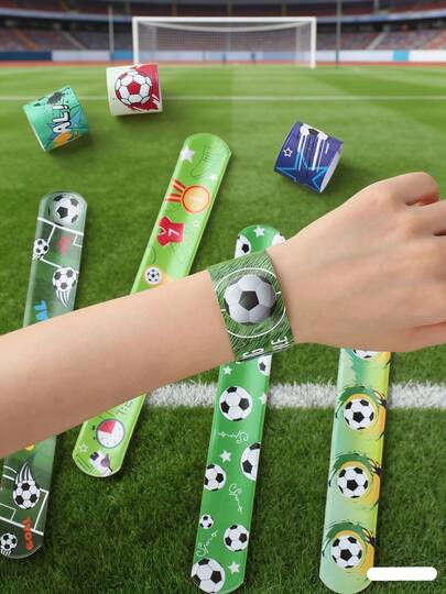 1set/12pcs New And Popular High Aesthetic Football Players With Diverse Colors And Styles For Football Party Supplies. High Aesthetic Wristbands For Birthday Party Decoration, Small Gifts For Birthdays, Small Surprises For Families, And Small Surprises For Friends New Year's Gift, Valentine's Day Gift, Easter Gift