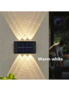 2pcs Solar Wall Lights, 6pcs LED Outdoor Spotlights, Suitable For Home, Porch, Yard, Stairs, Garden, Path, Balcony Decor, Outdoor Solar Path Lights, Automatically Lights Up From Dusk To Dawn, Modern Style Decor - Multicolor - View 6