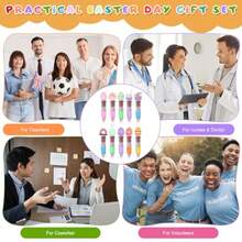 50 Sets Easter Gifts Bulk 4 Colors In 1 Easter Fun Pens Bulk With Greeting Cards 0.7 Mm Multicolor Ballpoint Pens Funny Retractable Pen For Coworkers Teacher Employee Office Plies - 黑紅藍綠 - 查看 6