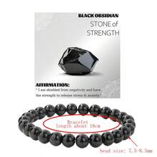 2 件套（1 条手链，1 张卡片）疗愈水晶手链，男女皆宜，天然石珠串弹力手链，手工宝石灵气疗愈饰品，生日礼物，时尚饰品，友谊礼物 - 彩色 - 查看 3