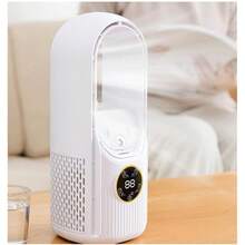 Ventilador de Torre Sin Aspas, Portátil, Modelo de Escritorio con Humidificador y Luz LED, Para Dormitorio, Oficina, Taller, Salon, Motor de 6 Velocidades, Potente y Silencioso - Blanco - Ver 8