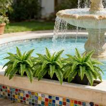 2pcs 29.72 Inch Realistic Large Tropical Boston Fern, With Vibrant Green Leaves, Made Of Durable Plastic, Suitable For Indoor And Outdoor Decor, Great For Christmas, Thanksgiving, Mother's Day, Graduation Ceremony And More - Green - View 7