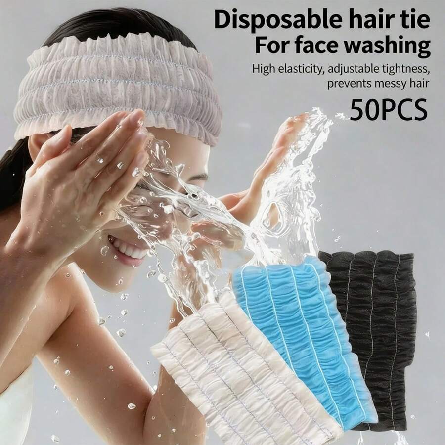 Disposable Non-Woven Elastic Hair Bands, Headbands, Hair Ties, Facial Cleansing Headwraps Summer Hair Accessories Beach - Multicolor - View 1