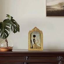 Picture Frame, Gold Vintage Arched Frame Decor For Tabletop And Wall Mounting, Antique Arched Photo Decor For Home, Gold, 4x6 Inch - 金色復古4x6英寸 - 查看 9