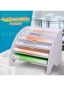 1pc A4 Paper File Organizer Rack/Student Desk Shelf/Desktop Document Storage Box - A - View 7