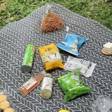 1 Outdoor Simple Checkered Picnic Mat, Lawn Outing Tablecloth, Moisture-Proof Cotton And Linen Picnic Mat - A - View 7