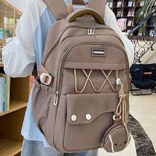 1pc Women's Pink Backpack, Korean Style Middle/High School Student Bag, Large Capacity Casual Daypack - D - View 14