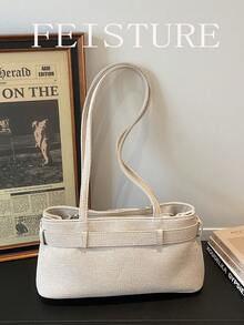 1pc FEISTURE Fashion Women's Underarm Shoulder Bag, Suitable For Daily Outing, Dating, Commuting - White - View 5