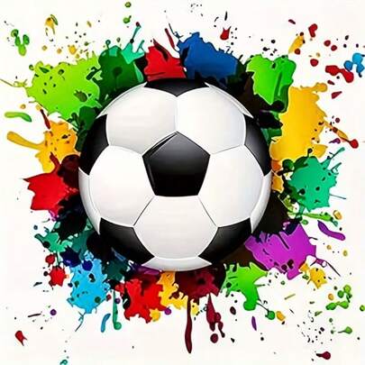 1pc [30*30cm/11.8*11.8in][40*40cm/15.7*15.7in]5D Acrylic Diamond Painting Kit, Football Pattern, Suitable For Adult Beginners DIY Mosaic Diamond Art, Full Drill Handmade DIY Diamond Painting, Applicable For Living Room, Bedroom, Office Wall Decor Hanging Painting, Surprise Art Home Decor Gift For Family And Friends