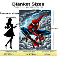 This Is A Marvel Spider-Man Themed Flannel Blanket, With High-Saturation Fuchsia And Black As The Main Colors, Full Of Futuristic And Visual Impact, Creating A Tense And Mysterious Atmosphere, With The Features Of Warmth And Softness, Can Be Used As A Sofa Cover, Nap Blanket, Bedding Decoration Blanket, Etc. - Navy Blue - View 15