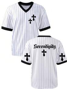 Áo thun ngắn tay kẻ sọc dành cho nữ, tùy chỉnh theo yêu cầu - Chữ in, tên đội, tên điệu nhảy, tên thú cưng (mùa hè). - Đen và trắng - Xem 2